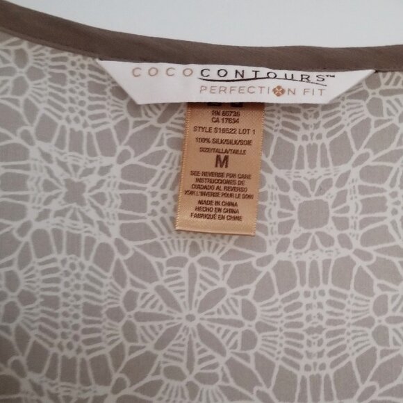 COCO CONTOURS Silk Chiffon Swim Maxi Cover-Up Sz M Taupe - Picture 6 of 6